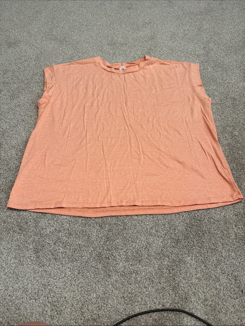 Women’s Boxy Crewneck Sleeveless Tee - Peach
